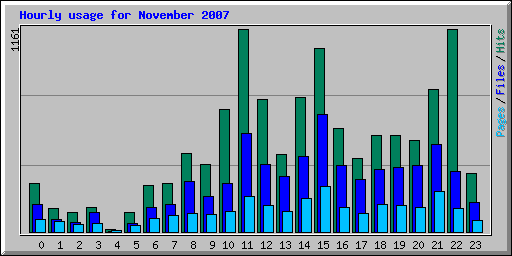 Hourly usage for November 2007