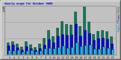 Hourly usage for October 2008