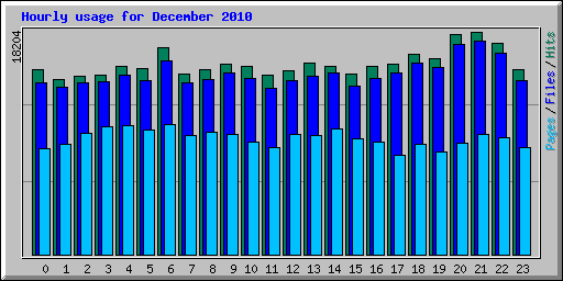Hourly usage for December 2010