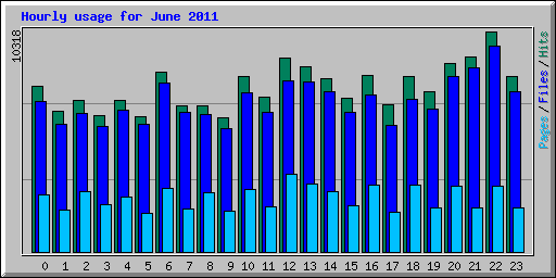 Hourly usage for June 2011