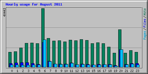 Hourly usage for August 2011