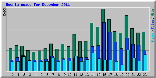 Hourly usage for December 2011