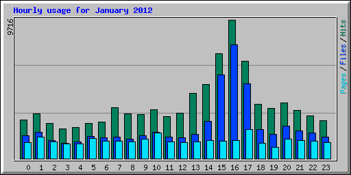 Hourly usage for January 2012
