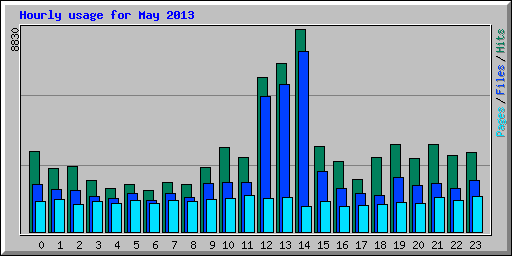 Hourly usage for May 2013