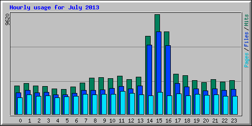 Hourly usage for July 2013
