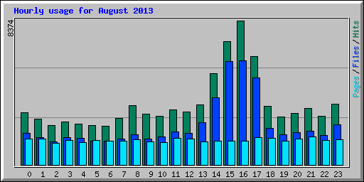 Hourly usage for August 2013