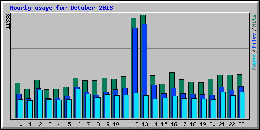 Hourly usage for October 2013