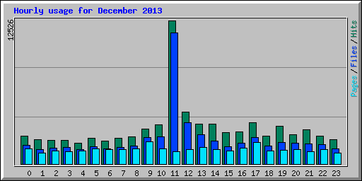 Hourly usage for December 2013