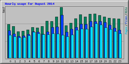 Hourly usage for August 2014