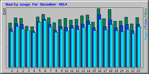 Hourly usage for December 2014