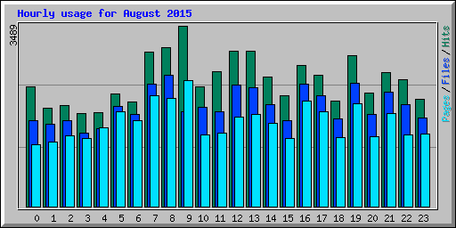 Hourly usage for August 2015