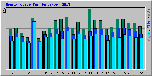 Hourly usage for September 2015