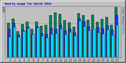 Hourly usage for March 2016