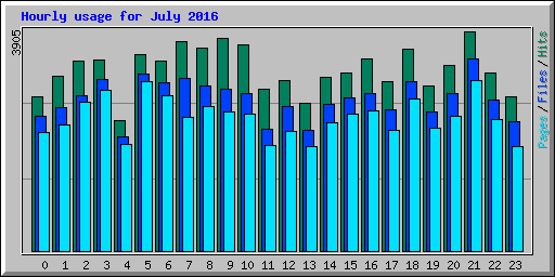 Hourly usage for July 2016
