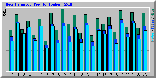 Hourly usage for September 2016