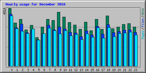 Hourly usage for December 2016