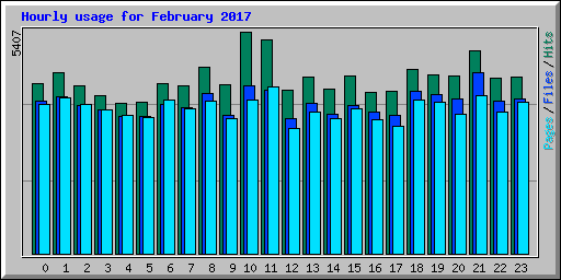 Hourly usage for February 2017