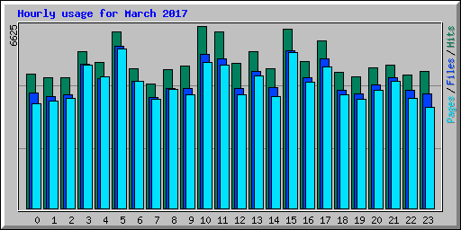 Hourly usage for March 2017