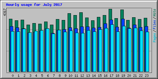 Hourly usage for July 2017